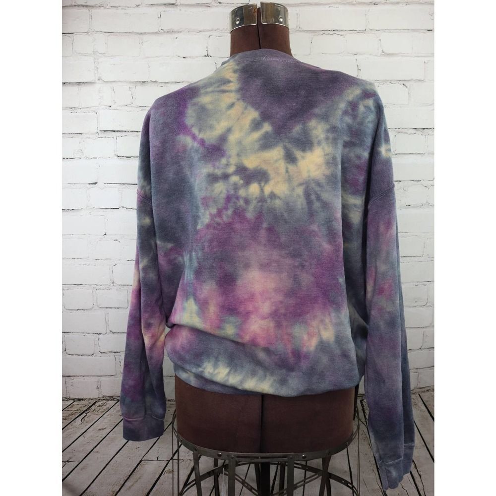 Rock & Roll World Tour Repurposed Tie Dyed Sweatshirt NEW L/XL - Picture 3 of 6